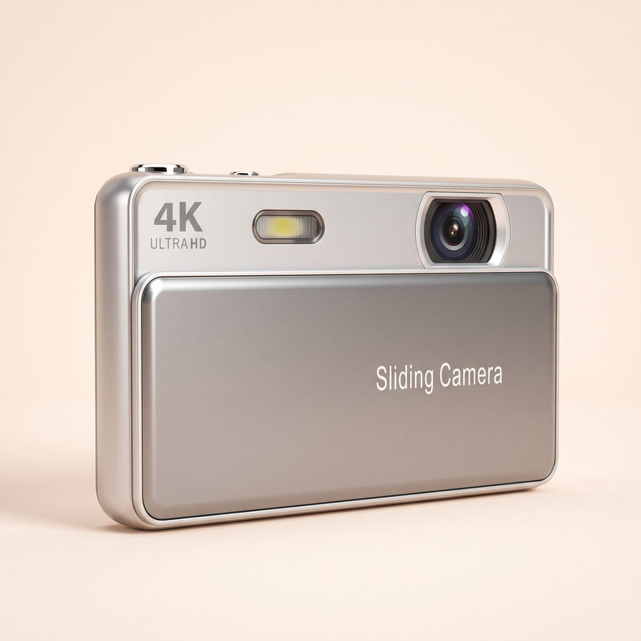 Morrow Sliding Camera, slim silver pocket camera