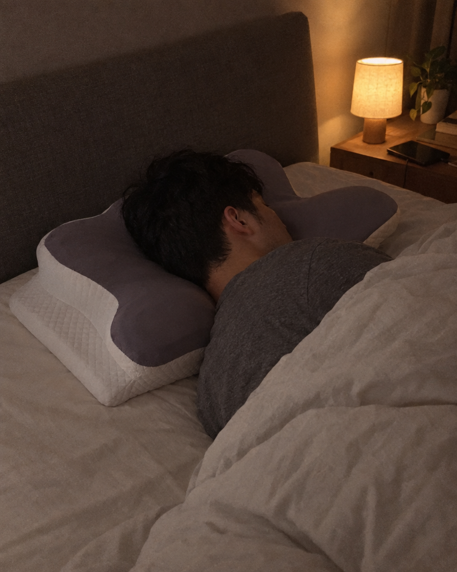 Sleeping on the butterfly pillow